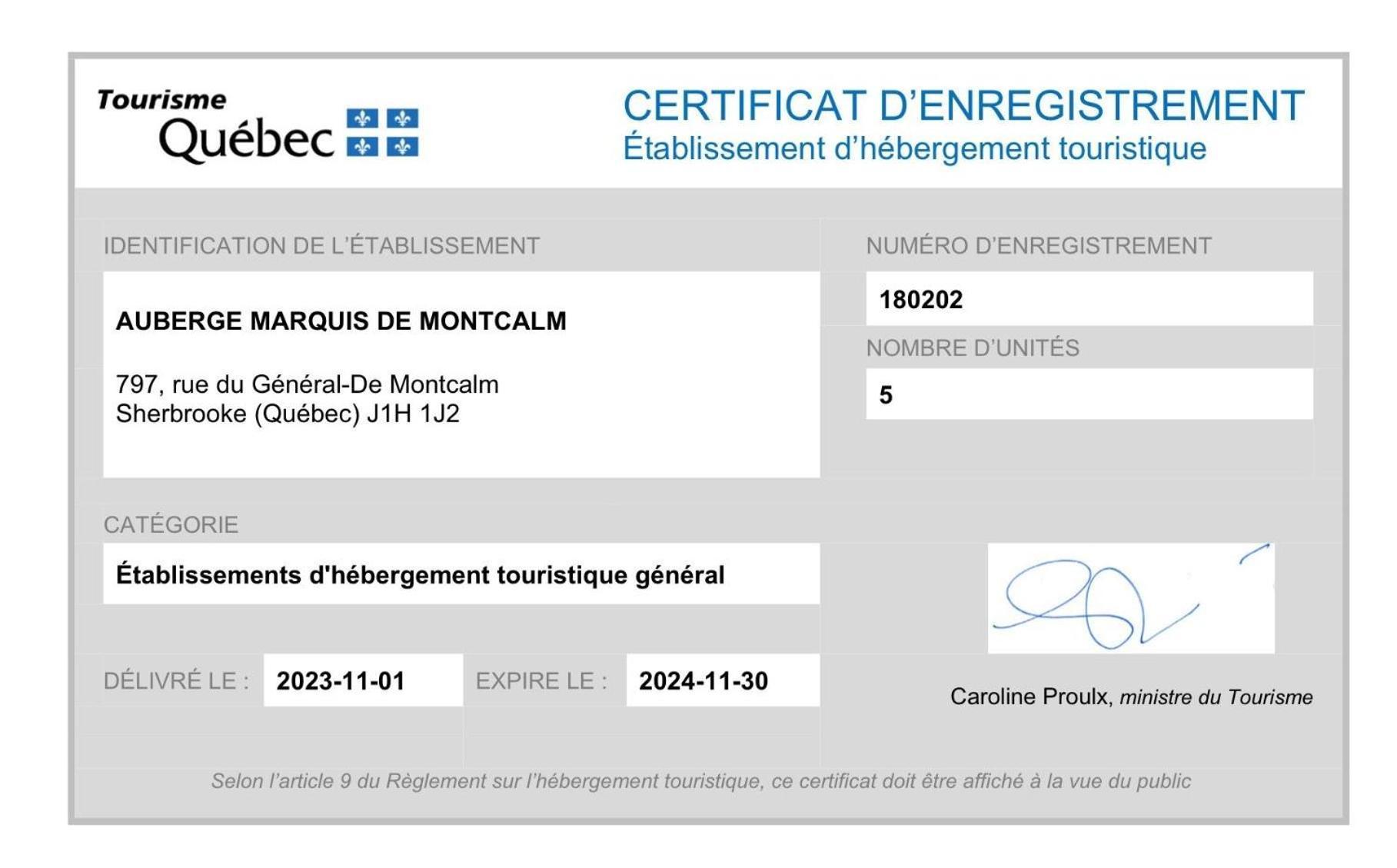 Auberge Marquis De Montcalm Sherbrooke Eksteriør billede